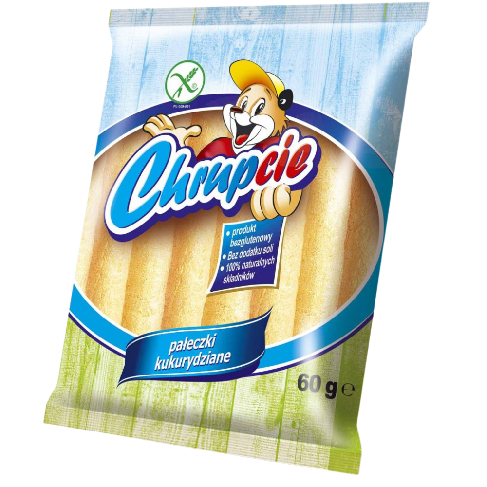 Pałeczki kukurydziane Chrupcie naturalne proste opakowanie 60g