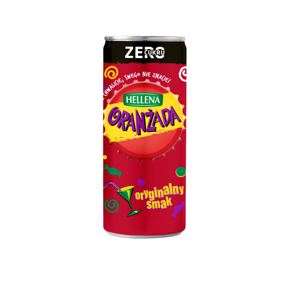 Hellena oranżada czerwona zero 250ml napój bez cukru Colian