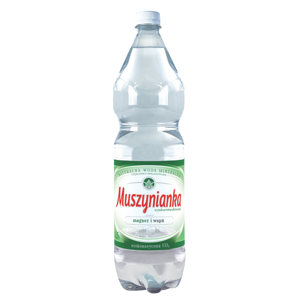 Woda mineralna Muszynianka niskonasycona (zielona) butelka 1,5l