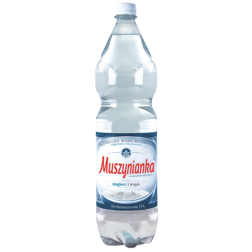 Woda mineralna Muszynianka średnionasycona niebieska butelka 1,5l