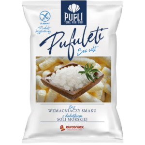 Chrupki kukurydziane Pufli Pufuleti z solą morską opakowanie 80g