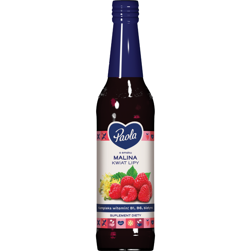 Syrop Paola o smaku malina z lipą butelka 430ml