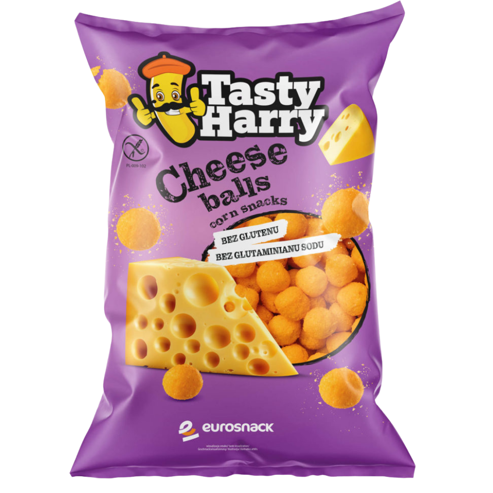 Chrupki kukurydziane Tasty Harry o smaku serowym opakowanie 100g