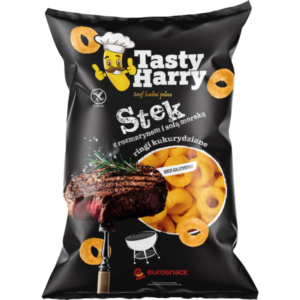 Chrupki kukurydziane Tasty Harry o smaku steku z rozmarynem opakowanie 100g