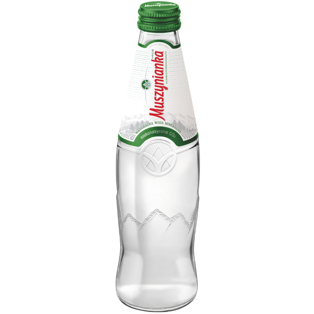 Woda mineralna Muszynianka niskonasycona w szklanej butelce 300ml
