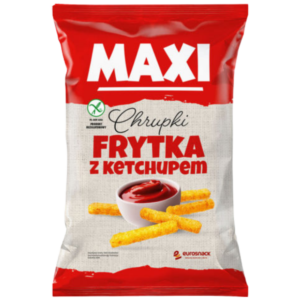 Chrupki kukurydziane Maxi o smaku frytki z ketchupem paczka 130g