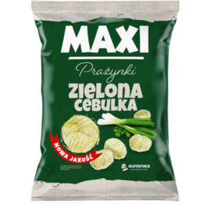 Prażynki pszenne Maxi o smaku zielonej cebulki paczka 130g